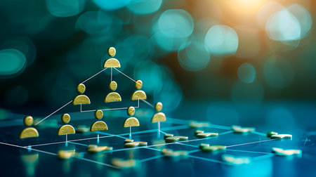 Social network connection concept on bokeh background. 3d renderingの素材