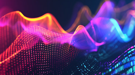 3d illustration of abstract background with particles and bokeh effectの素材