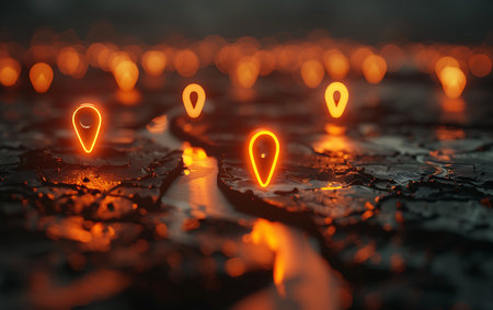 Candle light on the ground in the dark. 3d renderingの素材