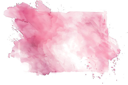 Abstract pink watercolor on white background.The color splashing in the paper.It is a hand drawn.の素材