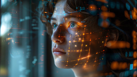 Futuristic interface. Mixed media. Mixed media. Mixed mediaの素材