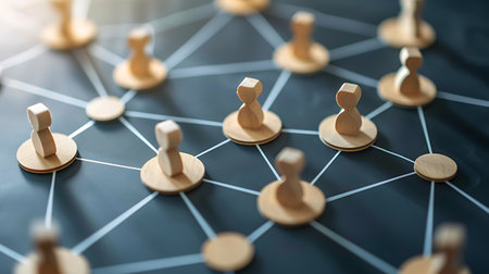 Social media and networking concept. Network of people connected to each other.の素材