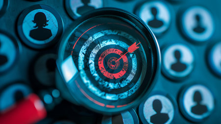 Target in the center of a target. Targeting business concept.の素材