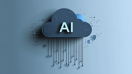 Cloud computing technology concept. AI. Artificial intelligence. Vector illustration.の素材
