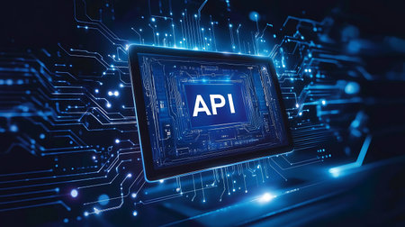 API - Application Programming Interface. Software development concept. 3D Renderingの素材