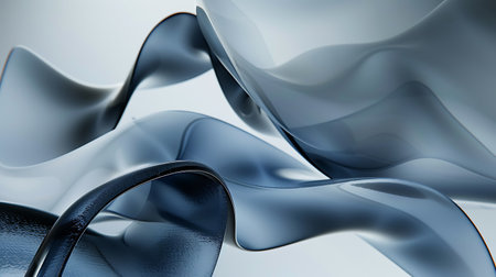 abstract blue wavy background, 3d render, computer generated imagesの素材