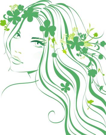 Floral girlのイラスト素材