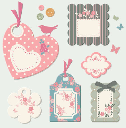 tags setのイラスト素材