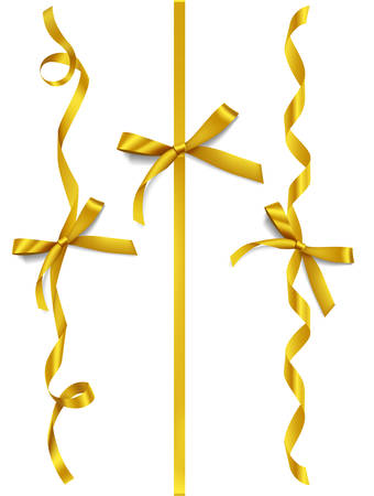 Decorativegold bow for your design on whiteのイラスト素材