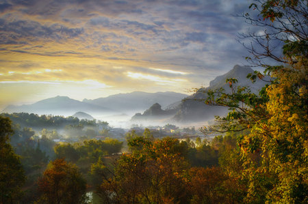 Photo of Autumn landscape in a small town in Vietnam - Tua Chua Town, Tua Chua District, Dien Bien...