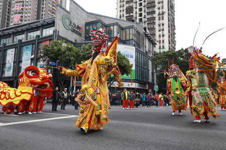 Traditional performances in the carnival at Guangzhouのeditorial素材