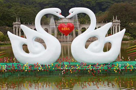 A loving Swan sculptureのeditorial素材