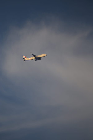 Passenger planes in the sky