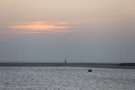 coastline scenery in the eveningの写真素材