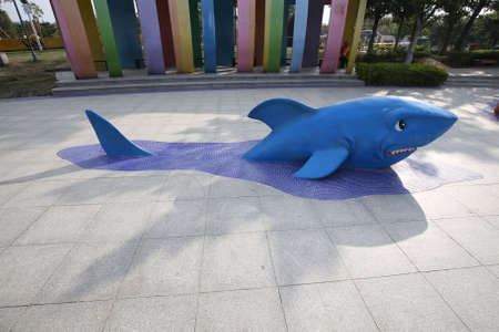 Shark sculptureの写真素材