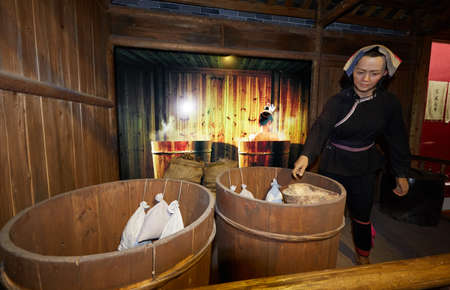 Ancient Chinese bathtubsのeditorial素材