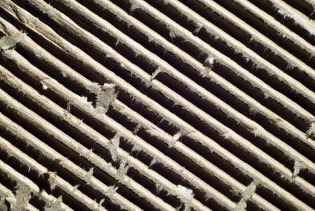 Corrugated cardboard with remowed top coatingの写真素材