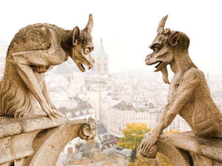 Paris Notre Dame cathedra  famous demonsの写真素材