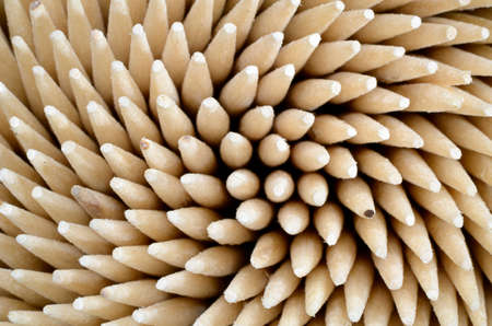 Close up of wooden toothpicksの写真素材