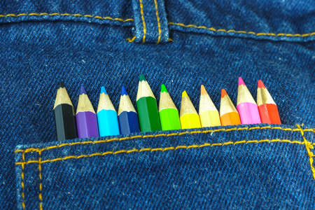 Jeans and Color Pencilの写真素材