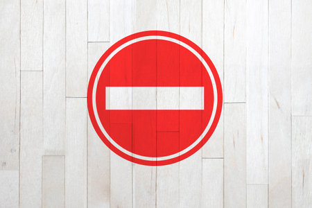 signs on wood wallの写真素材