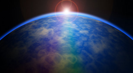 blue sunrise, view of earth from space ,  Elements of this image furnished by NASA