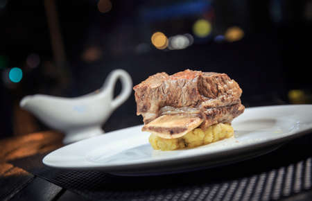 Closeup of ribs dishの写真素材