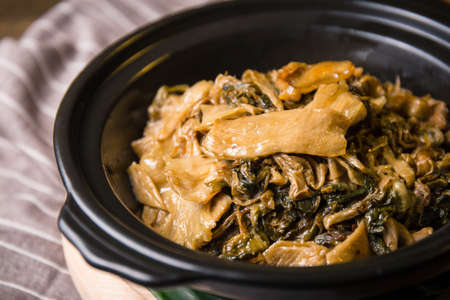 Sauerkraut in the potの写真素材