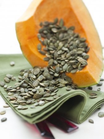 Pumpkin and seedsの写真素材