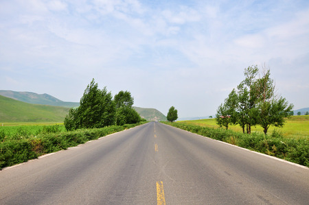 Grassland Roadの写真素材