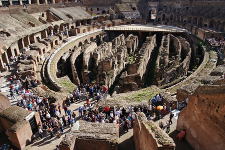 October 17, 2012, Rome, Italy Colosseum (Coliseum) preserved ancient center stands.のeditorial素材