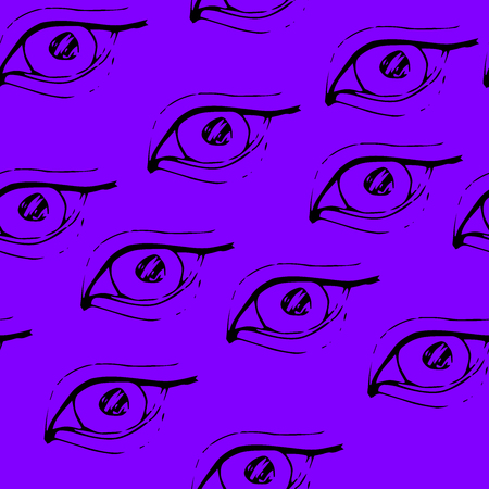 Doodle eye, seamless pattern.のイラスト素材