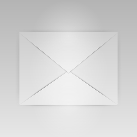 Realistic white closed envelope icon template. Vector illustration.のイラスト素材
