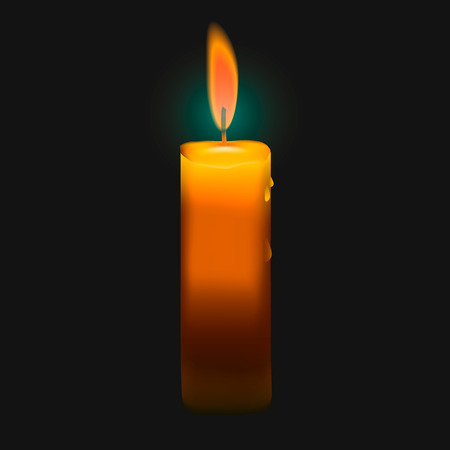 Beautiful Isolated realistic candles at dark. Vector illustrationのイラスト素材