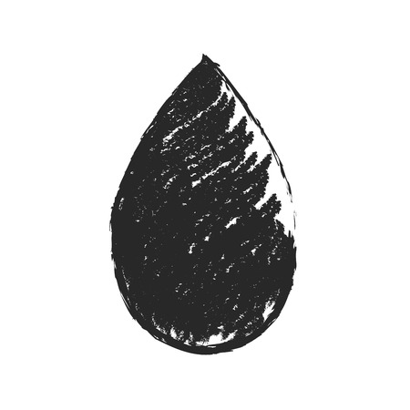 Vector black sketch drop icon on white backgroundのイラスト素材