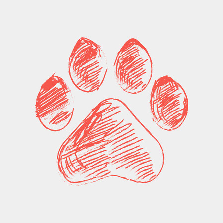 hand drawn doodle of animal footprint, Vector illustration.のイラスト素材