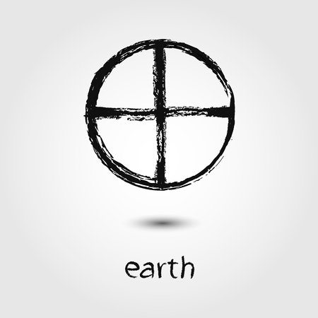 Vector Sketch  Earth Planet icons on the white backgroundのイラスト素材