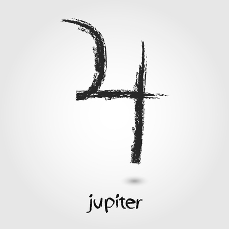 Vector Sketch  Jupiter Planet icons on the white backgroundのイラスト素材