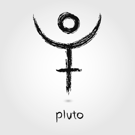 Vector Sketch  Pluto Planet icons on the white backgroundのイラスト素材