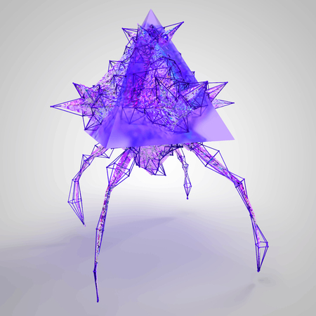 Game 3D geometric Flying Monster illustrationのイラスト素材