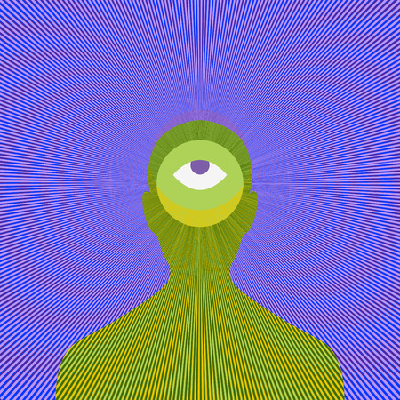 Psychedelic magic man with eyeのイラスト素材