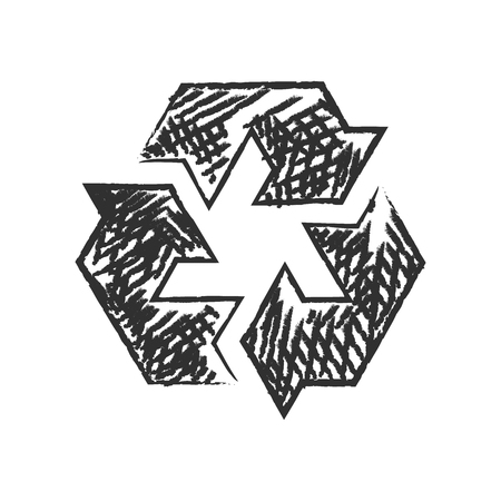 Vector Doodle of three circular arrowsのイラスト素材