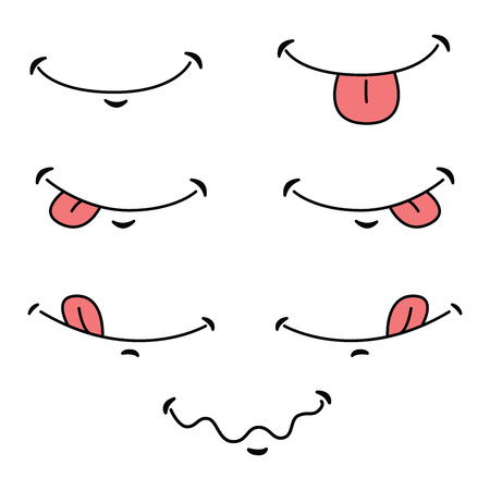 Smiling happy set by Vector illustationのイラスト素材
