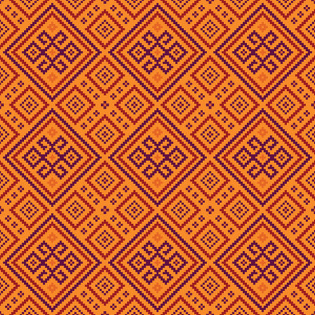 Ethnic geometry pattern motif boho retro textile ikat vector graphic pattern beautiful background design by cross,carpet,textile,geometry,decoration,decor,cloth,batik, handmade,culture,decorative,stitch,knitting,needle,square,traditional,folk.のイラスト素材