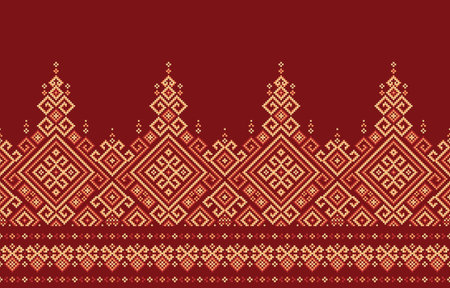 Geometric seamless pattern. Ethnic native pattern vector graphic background vector illustration design by retro geometric indian fabric motif boho retro textile ikat colorful ornament african printのイラスト素材