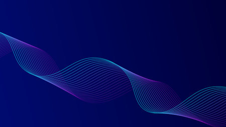 Abstract  wave futuristic technology background. Line fiber optic concept. Design for futuristic,...