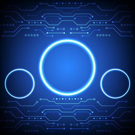 Digital Ring circuit background. Futuristic technology concept Design for cyber network data abstract.のイラスト素材