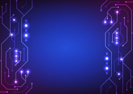 Abstract circuit board technology background. Design for futuristic future digital futuristic electronic.のイラスト素材