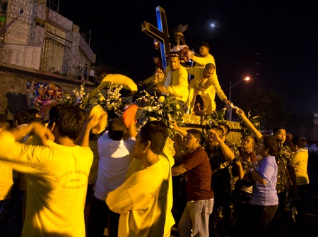Black Nazarene devotees in Mindanao, Philippinesのeditorial素材