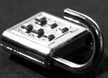 Button combination padlockの写真素材
